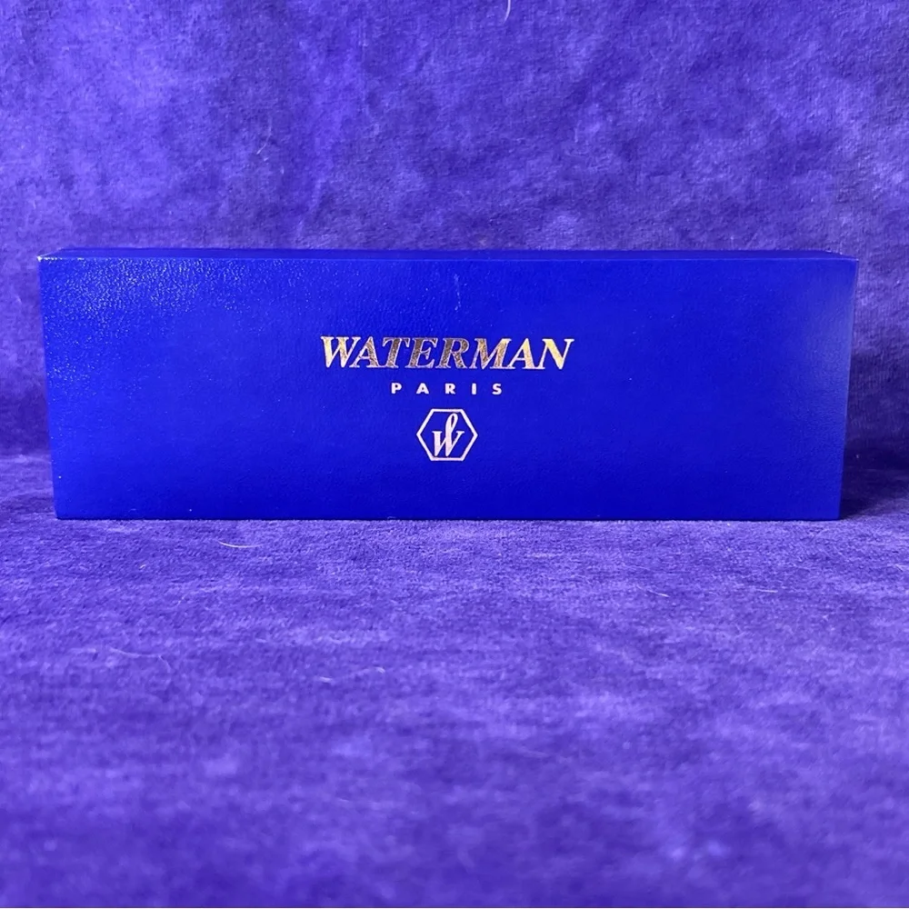 Vintage Waterman Paris 18K Gold Nib Fountain Pen Black & Gold New in Box